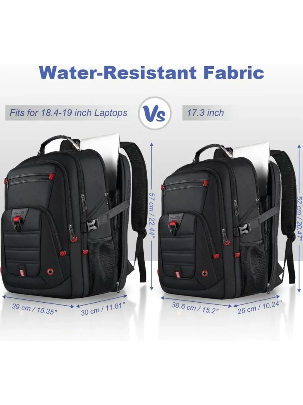 Extra Large 52L Travel Backpack - Durable, Anti-Theft, Water Resistant Rucksack